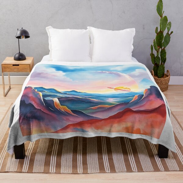 Item preview, Vibrant Planetary Watercolor Landscape designed and sold by sharon1210.