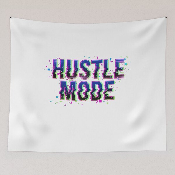 Artikelvorschau, HUSTLE MODE Streetwear Typografie – Glitch Cyberpunk Urban Style entworfen und verkauft von Happyfreedom.