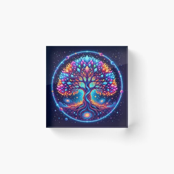 Item preview, Vibrant Cosmic Tree of Life - Crystal Galaxy designed and sold by Kash3f.