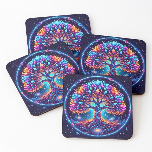 Item preview, Vibrant Cosmic Tree of Life - Crystal Galaxy designed and sold by Kash3f.