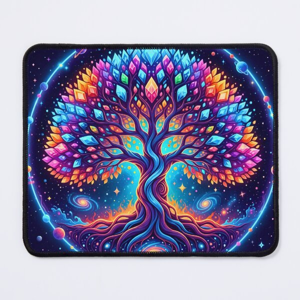 Item preview, Vibrant Cosmic Tree of Life - Crystal Galaxy designed and sold by Kash3f.