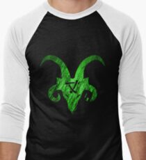 Camiseta ¾ estilo béisbol Skaven cuernos verde