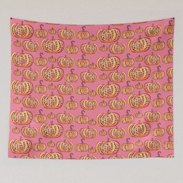 Item preview, Colorfall Season Fall Pattern | Assorted Pumpkins in Colorful Line & Dot Texture, Autumn Harvest Illustration Design designed and sold by indysign.