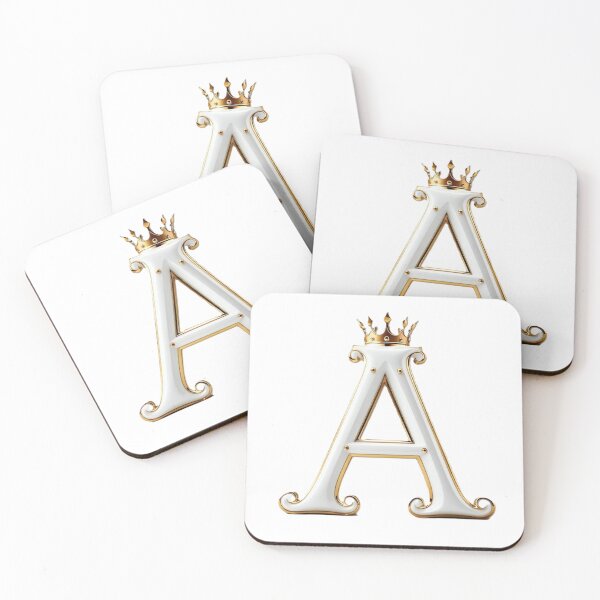 Item preview, The Letter A Steam PuNk GOLD with IVORY Enamel & Gold Crown designed and sold by JadedVintage.