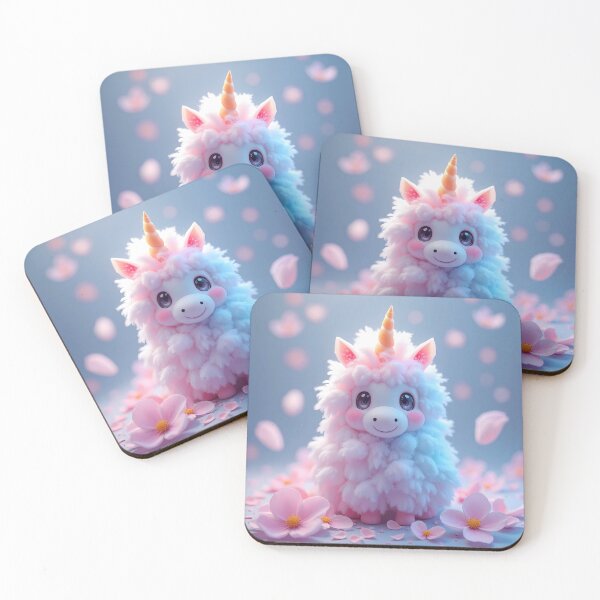 Item preview, cute fluffy unicorn with Sakura petals designed and sold by Pugavatar.