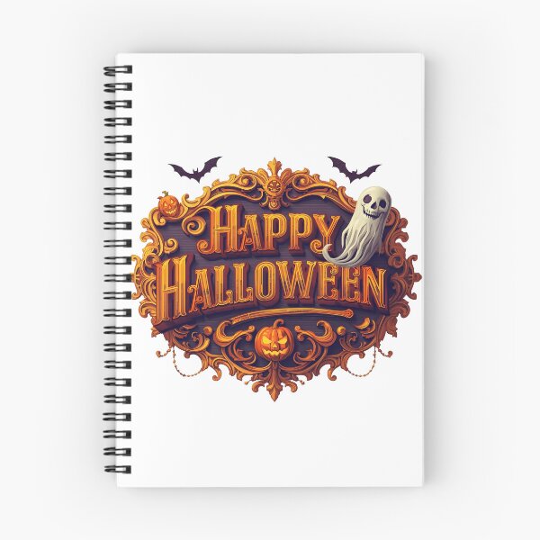Item preview, Halloween greeting with bats spider web and dripping orange text happy halloween perfect for spooky festive cards and seasonal vector designs designed and sold by PWDigitalArt.