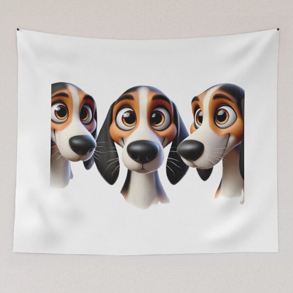 Item preview, English Foxhound Trio Cute Dogs designed and sold by Sillytoe.