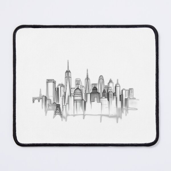 Item preview, Charcoal Pencil Urban Skyline Sketch designed and sold by sharon1210.