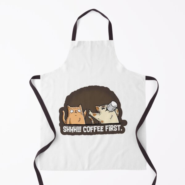 Item preview, Funny Cat Coffee Quote “Shhh!!! Coffee First” designed and sold by thesnakeater.