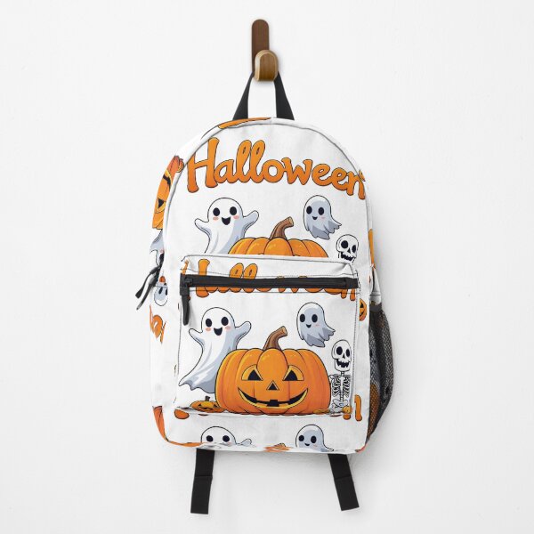 Item preview, Halloween decorations featuring carved pumpkins, skeleton and a ghost designed and sold by PWDigitalArt.