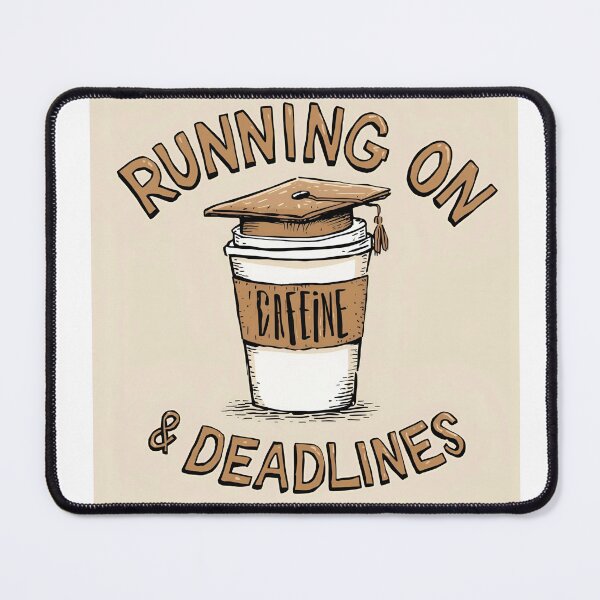 Item preview, Caffeine & Deadlines – Relatable College Tees designed and sold by ColorClouds.