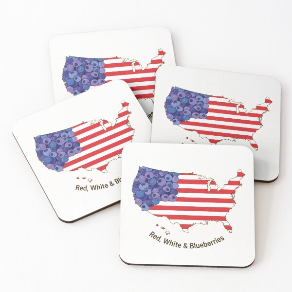 Item preview, Red White & Blueberries USA Map designed and sold by Apex Designs.