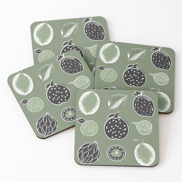Item preview, Earthy Green Harvest Fruit & Leaf Pattern designed and sold by zzz888.