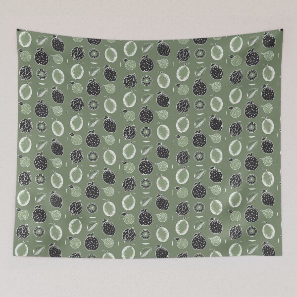 Item preview, Earthy Green Harvest Fruit & Leaf Pattern designed and sold by zzz888.