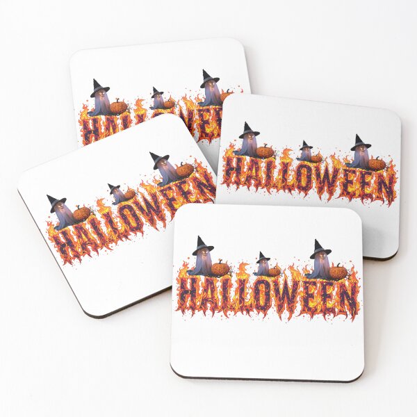 Item preview, "Halloween" in gothic text, featuring an illustration of classic Halloween elements like pumpkins and ghosts designed and sold by PWDigitalArt.