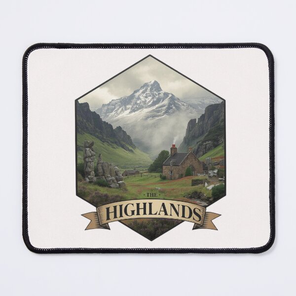 Item preview, Vintage Scottish Highlands Travel Poster – Scotland Mountain Landscape Wall Art designed and sold by FestivityFinds.