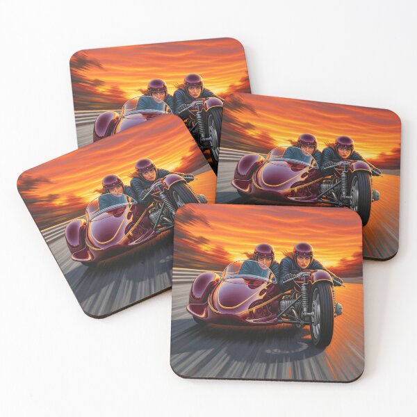 Item preview, Flaming Twilight on the Asphalt - Original Art Deco Artwork designed and sold by elektronen.