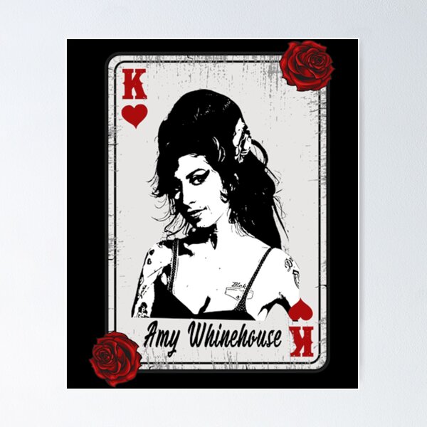 Item preview, Amy Winehouse Playing Card King of Hearts With Roses For Music Fans and Gift For Retro Rock Lovers designed and sold by KhanhKhanh.