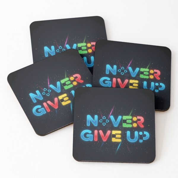 Item preview, Never Give Up  Gaming Inspiration Typography designed and sold by SheldonHoxie1.