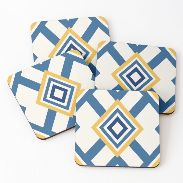 Item preview, Minimal Geometric Diamond Pattern (Blue, Navy blue, Golden yellow, White) designed and sold by JoelmaQ.