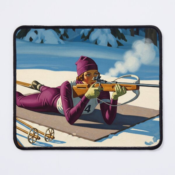 Item preview, The Biathlete - Original Art Deco Artwork designed and sold by elektronen.