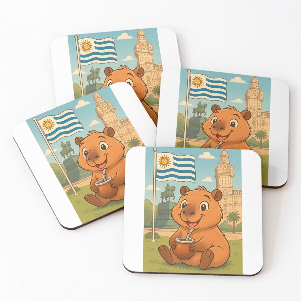 Item preview, Cute Capybara with Mate in Montevideo Uruguay Cartoon designed and sold by CapyToon.
