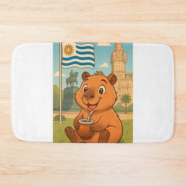 Item preview, Cute Capybara with Mate in Montevideo Uruguay Cartoon designed and sold by CapyToon.