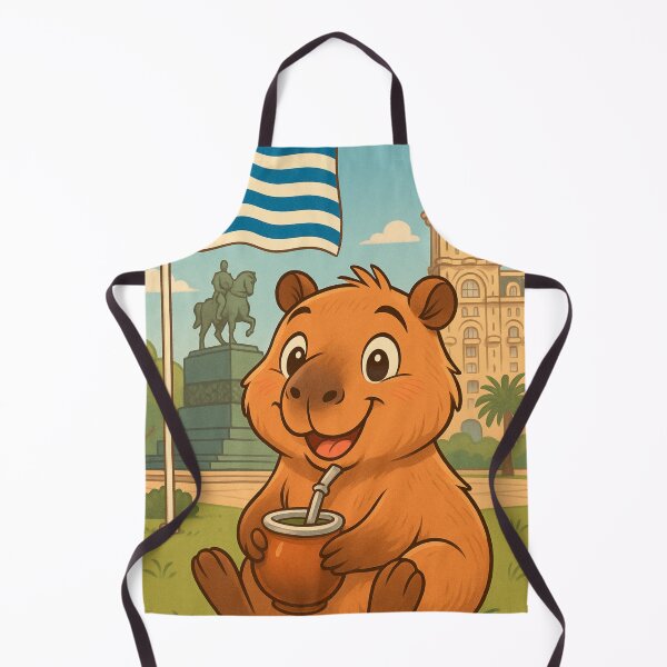 Item preview, Cute Capybara with Mate in Montevideo Uruguay Cartoon designed and sold by CapyToon.