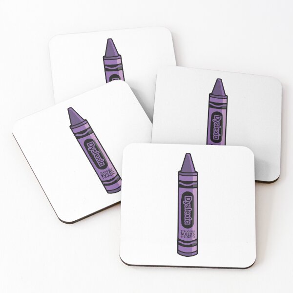 Item preview, Dyslexia Crayon Sticker Violet designed and sold by thebluewildstudio.