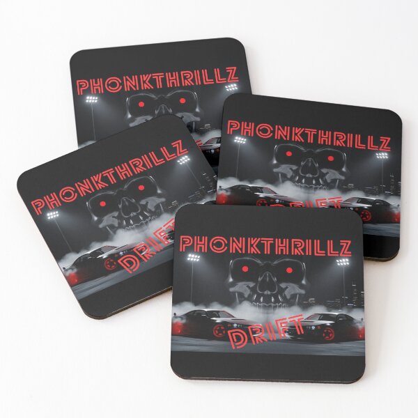 Item preview, Skull with red eyes and drifting cars – Dark digital art designed and sold by PhonkThrillz .
