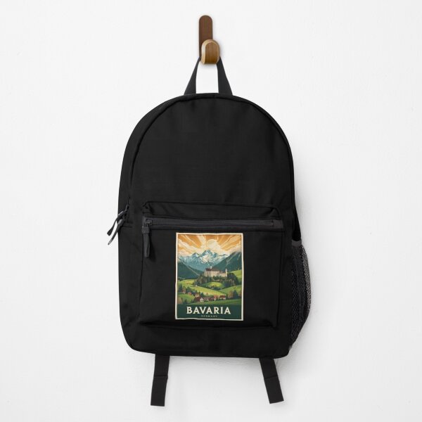 Item preview, Vintage Bavaria Germany Travel Poster – Retro Alpine Castle Landscape Wall Art designed and sold by FestivityFinds.