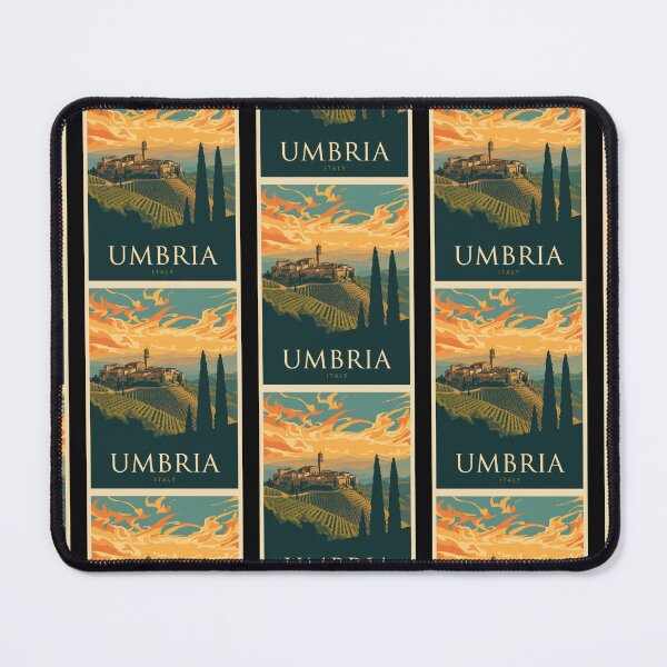 Item preview, Vintage Umbria Italy Travel Poster – Retro Countryside Hilltop Village Wall Art designed and sold by FestivityFinds.
