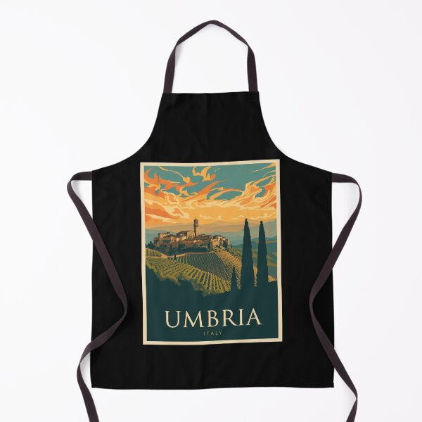 Item preview, Vintage Umbria Italy Travel Poster – Retro Countryside Hilltop Village Wall Art designed and sold by FestivityFinds.