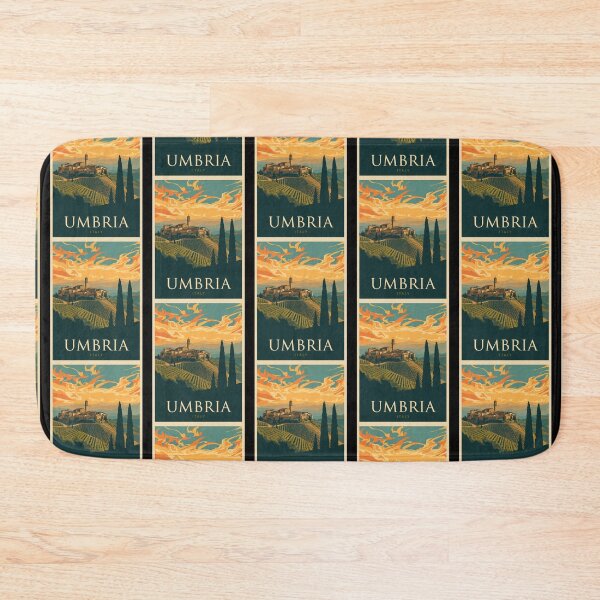 Item preview, Vintage Umbria Italy Travel Poster – Retro Countryside Hilltop Village Wall Art designed and sold by FestivityFinds.