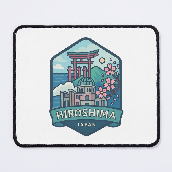 Item preview, Hiroshima Japan Cherry Blossoms with Genbaku Dome and Miyajima Torii designed and sold by Places On Earth.