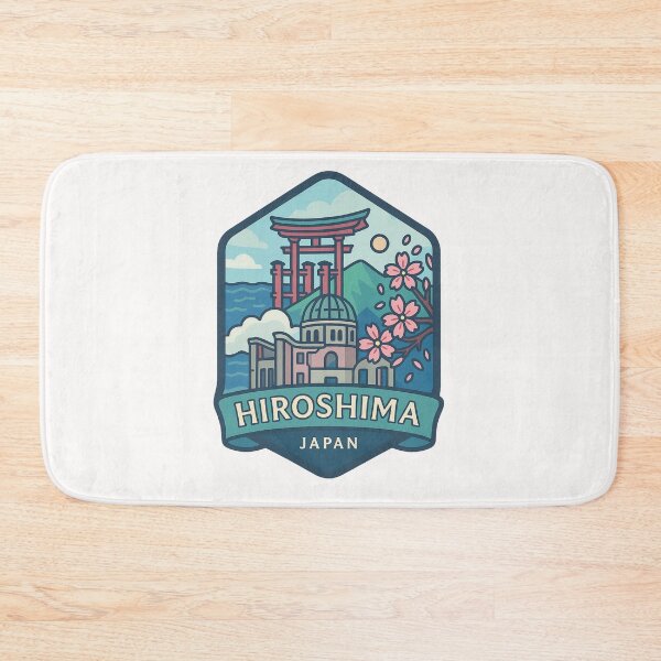 Item preview, Hiroshima Japan Cherry Blossoms with Genbaku Dome and Miyajima Torii designed and sold by Places On Earth.
