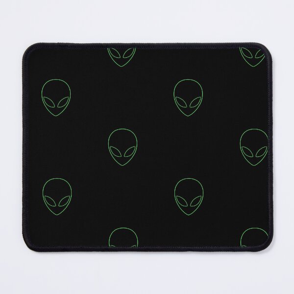Item preview, Minimalist Neon Green Alien Head Illustration – Futuristic Sci-Fi Digital Art on Black Background designed and sold by PixelVibe782.