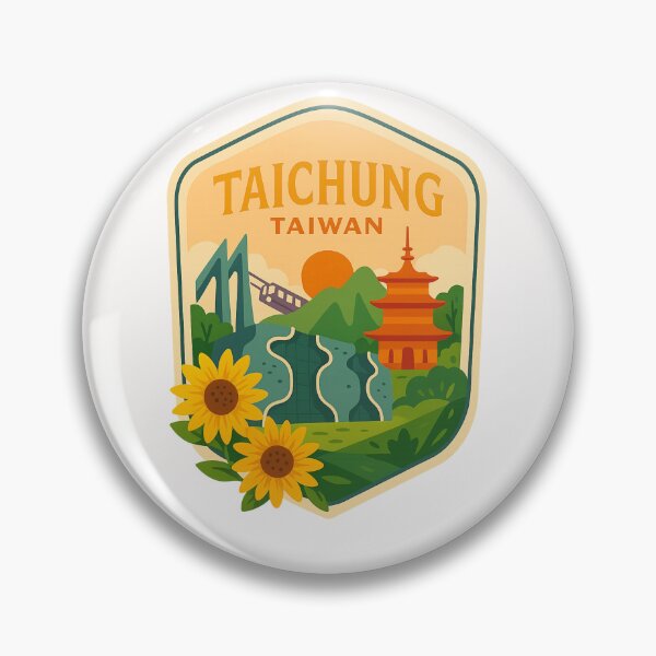 Item preview, Taichung Taiwan Sunflowers with Pagoda and Xueshan Mountains designed and sold by Places On Earth.