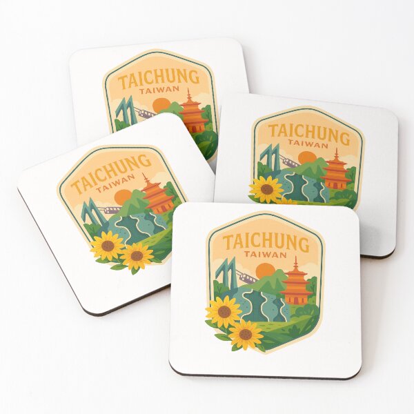 Item preview, Taichung Taiwan Sunflowers with Pagoda and Xueshan Mountains designed and sold by Places On Earth.