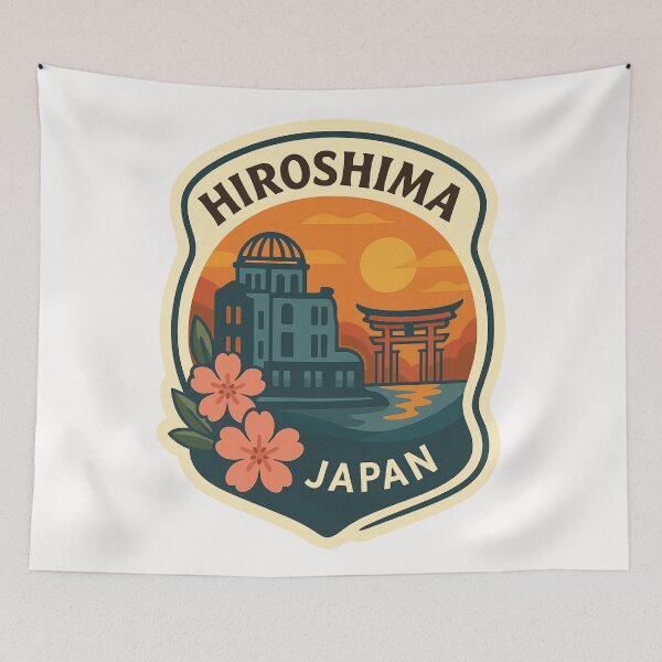 Item preview, Hiroshima Japan Sunset with Genbaku Dome and Torii Gate designed and sold by Places On Earth.