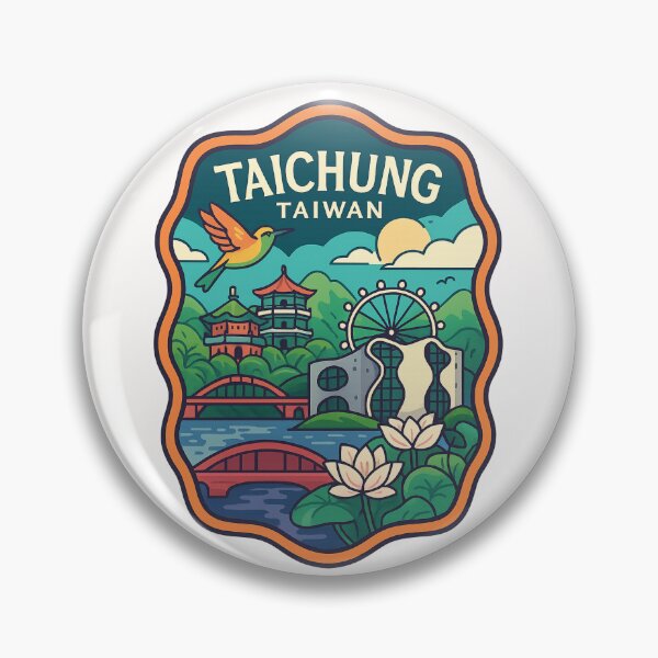 Item preview, Taichung Taiwan Skyline with Ferris Wheel and Lush Temples designed and sold by Places On Earth.