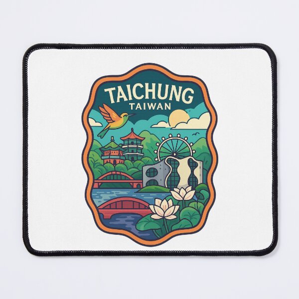 Item preview, Taichung Taiwan Skyline with Ferris Wheel and Lush Temples designed and sold by Places On Earth.