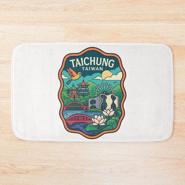 Item preview, Taichung Taiwan Skyline with Ferris Wheel and Lush Temples designed and sold by Places On Earth.