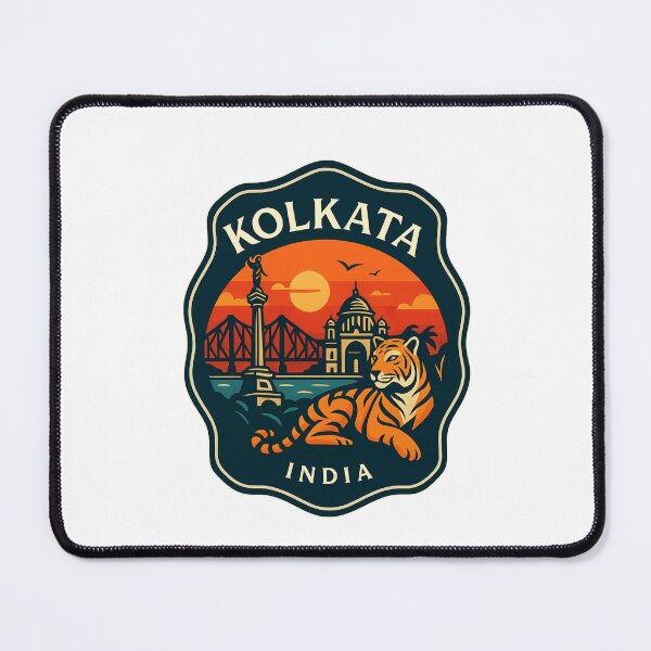 Item preview, Kolkata India Sunset with Victoria Memorial and Bengal Tiger designed and sold by Places On Earth.