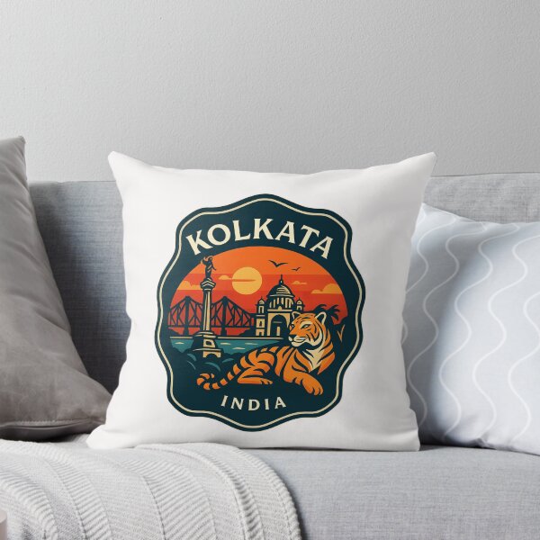 Item preview, Kolkata India Sunset with Victoria Memorial and Bengal Tiger designed and sold by Places On Earth.
