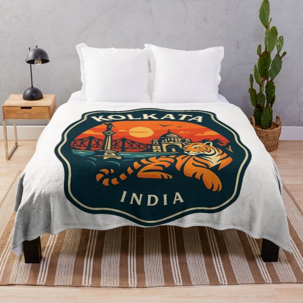 Item preview, Kolkata India Sunset with Victoria Memorial and Bengal Tiger designed and sold by Places On Earth.