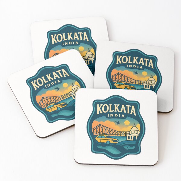 Item preview, Kolkata India Skyline with Howrah Bridge and Ambassador Taxi designed and sold by Places On Earth.