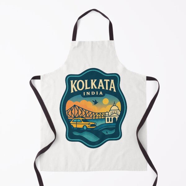 Item preview, Kolkata India Skyline with Howrah Bridge and Ambassador Taxi designed and sold by Places On Earth.