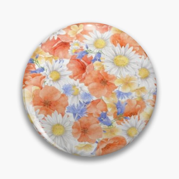 Item preview, Floral Design 247 Bright Watercolor Floral Pattern – Daisies & Poppies designed and sold by Kimmi graphics.