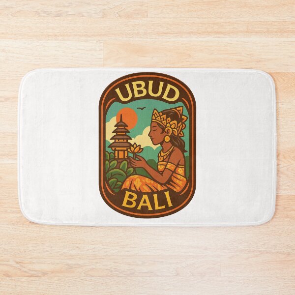 Item preview, Ubud Bali Temple Scene with Balinese Dancer and Lotus Flower designed and sold by Places On Earth.